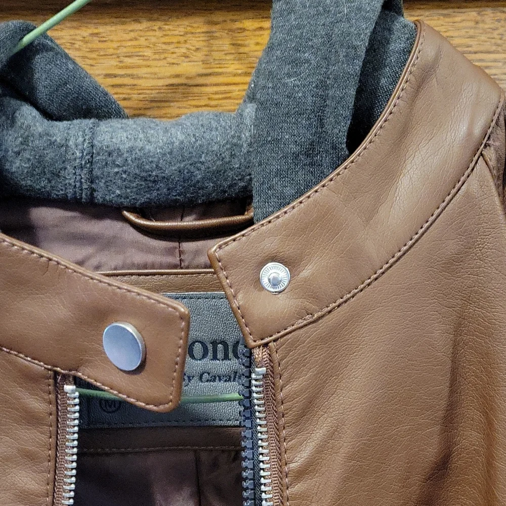 Brown leather jacket with liner - Picture 3 of 7